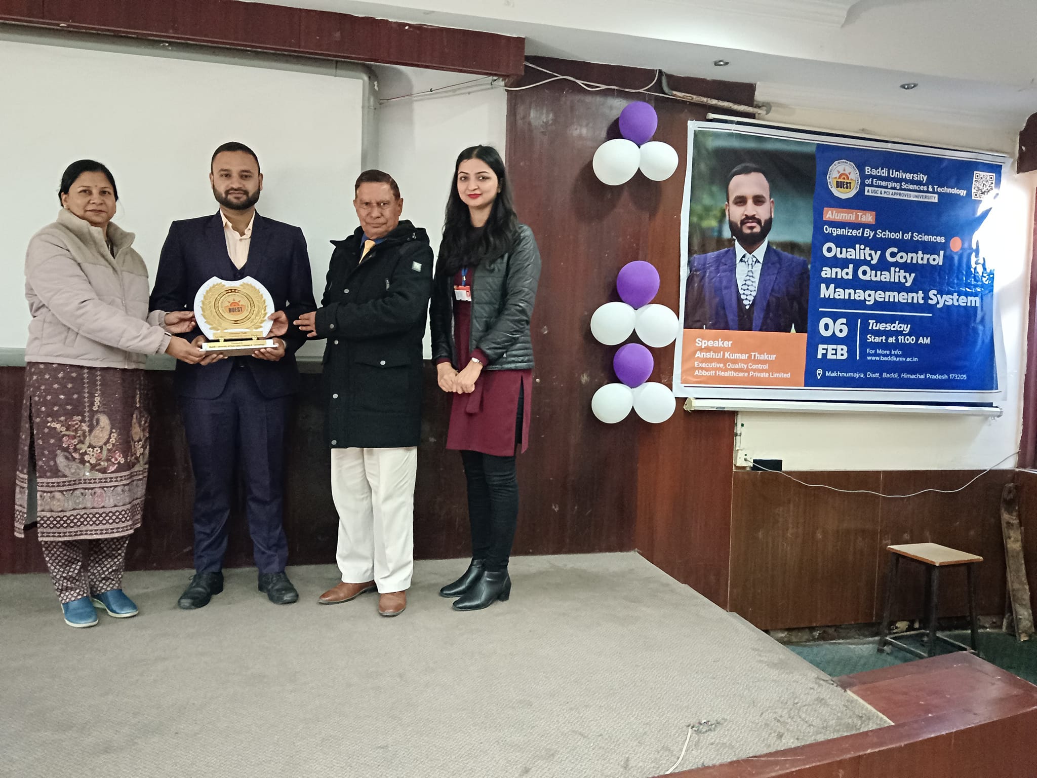 Alumni Talk on “Quality Control and Quality Management System” Alumni Talk on “Quality Control and Quality Management System”